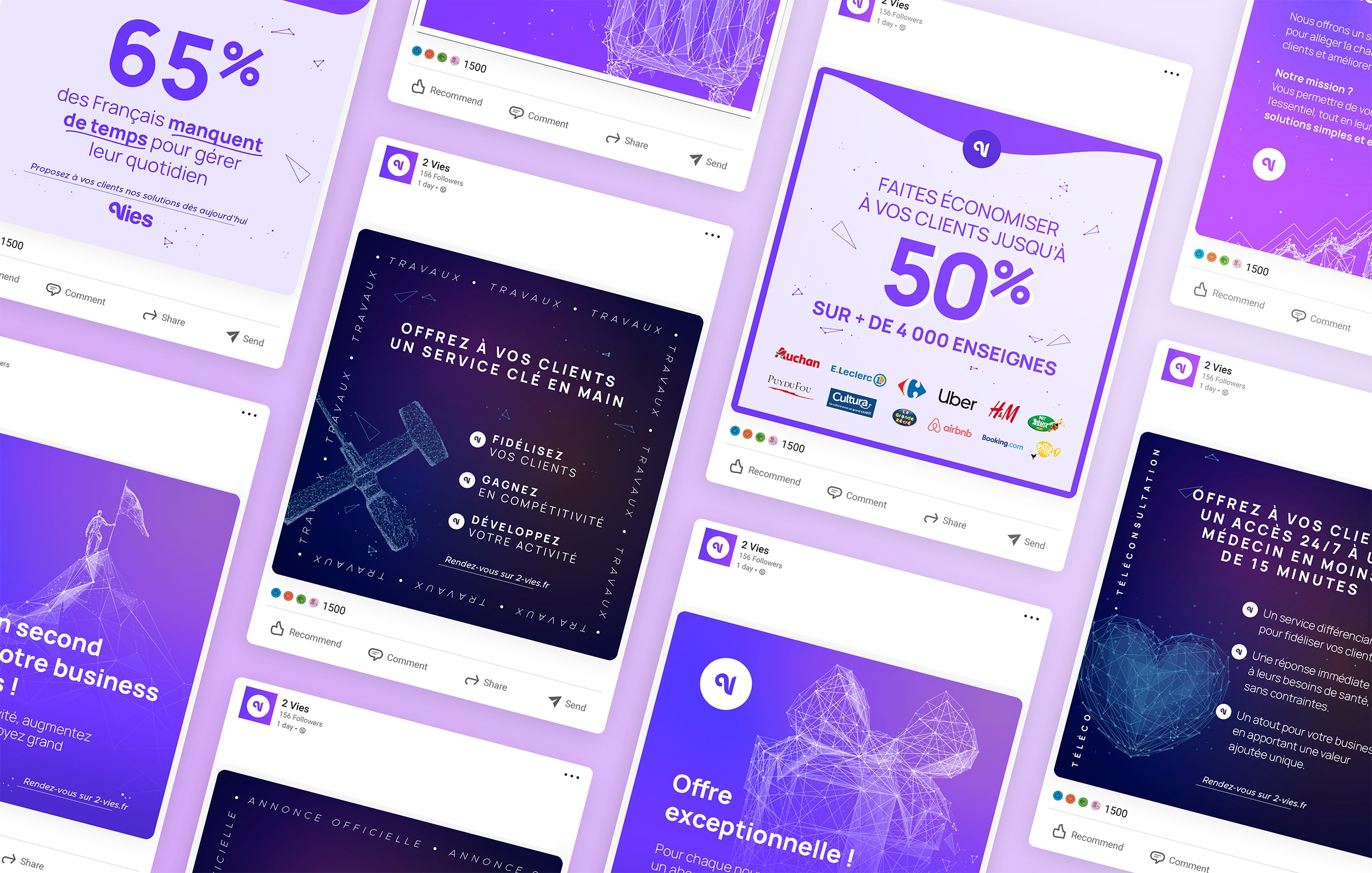 Publications réseaux sociaux réalisé par Nidyanet pour 2vies