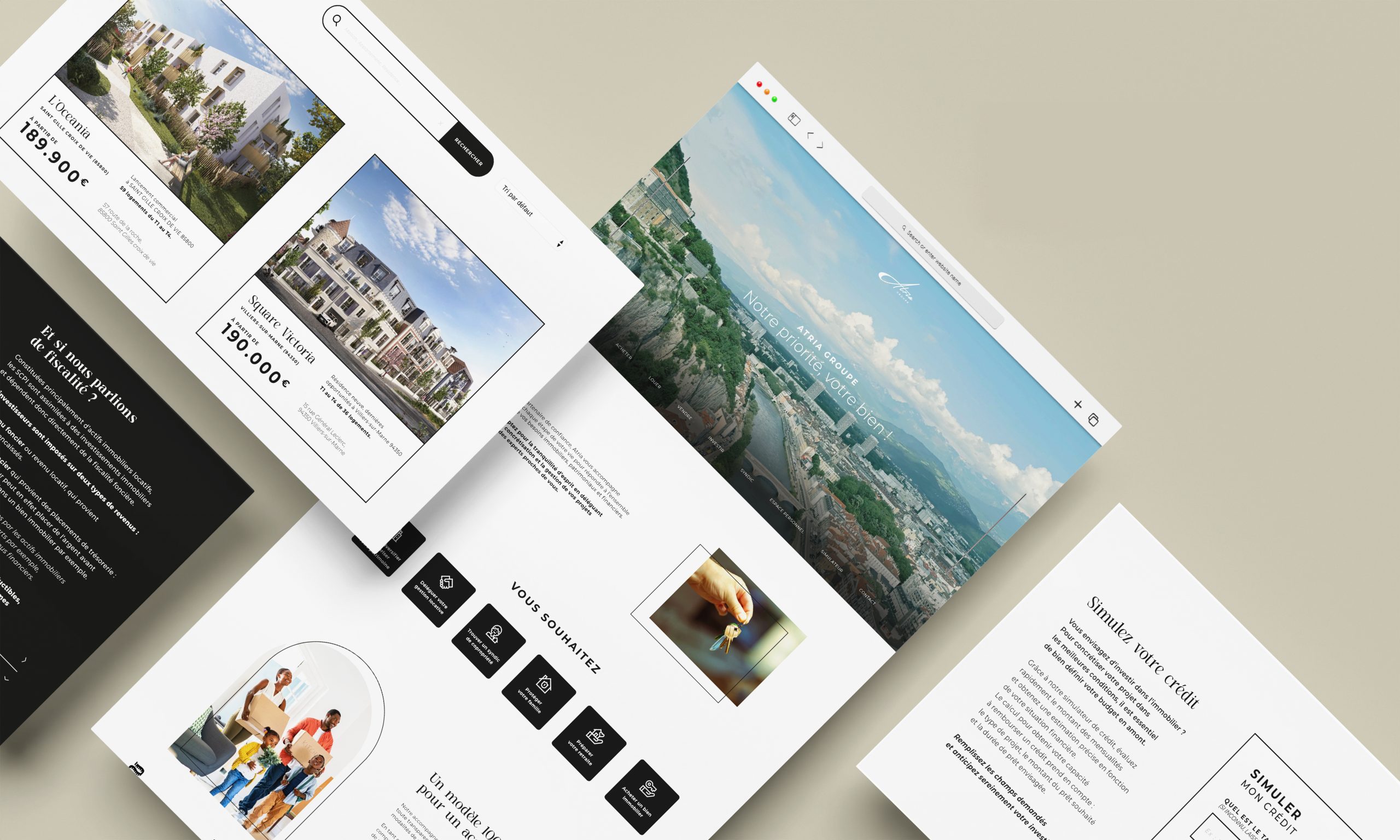 Site internet réalisé par Nidyanet pour Atria Groupe