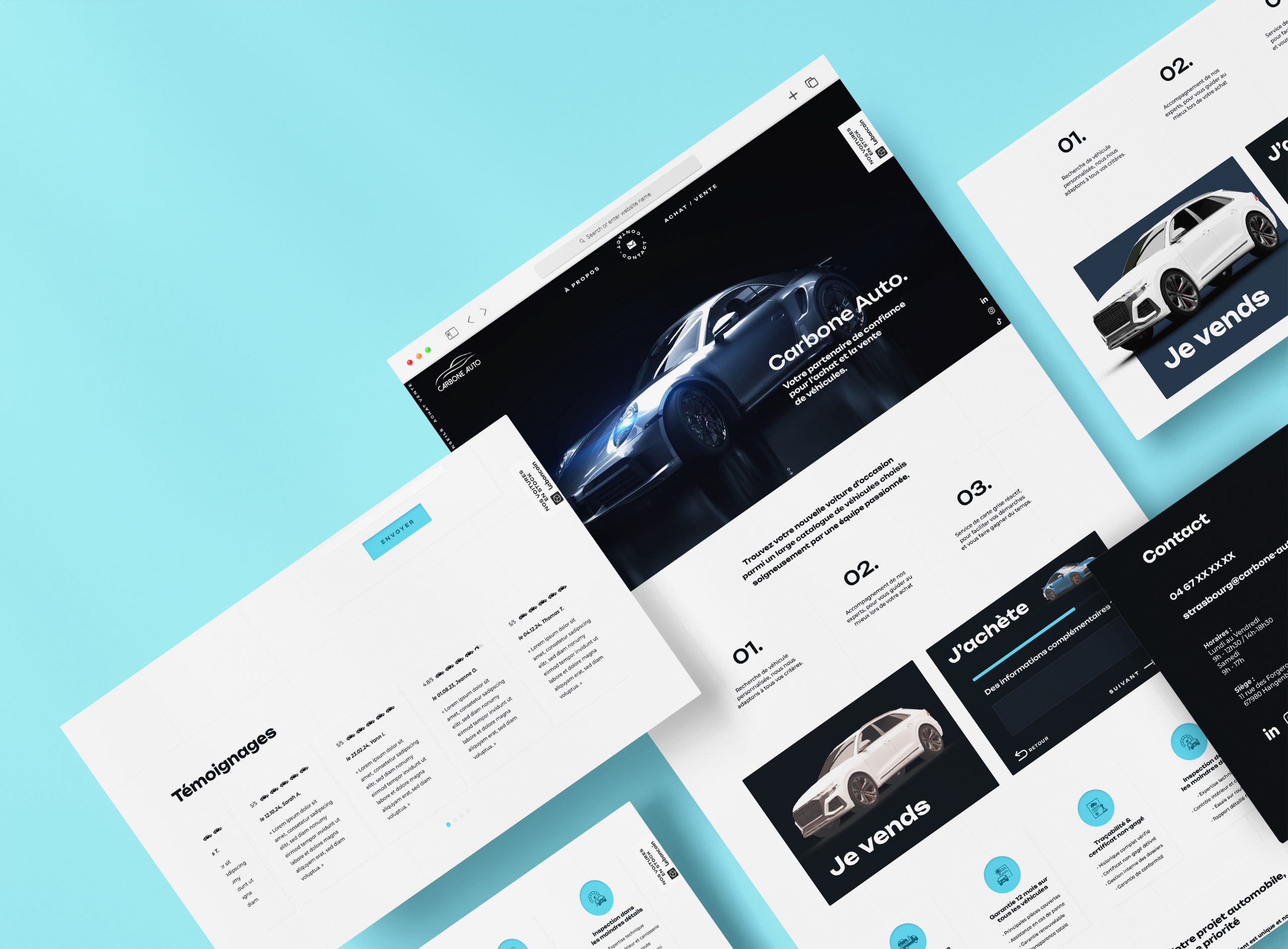 Site internet réalisé par Nidyanet pour Carbone Auto