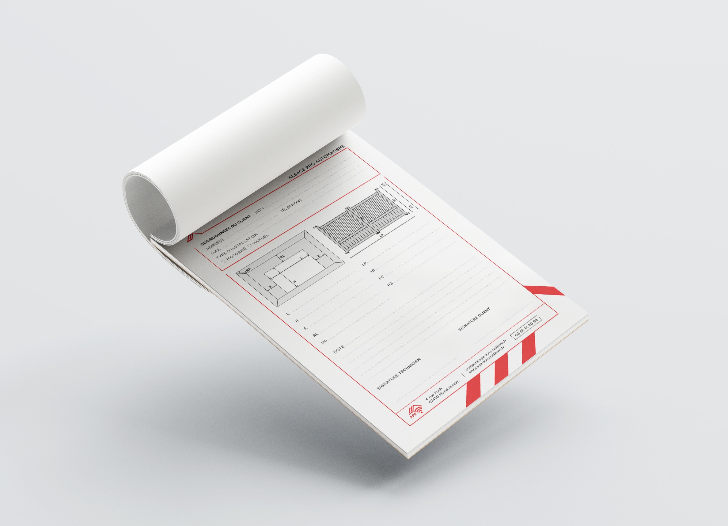 Bloc-notes réalisé par Nidyanet pour APA Automatisme