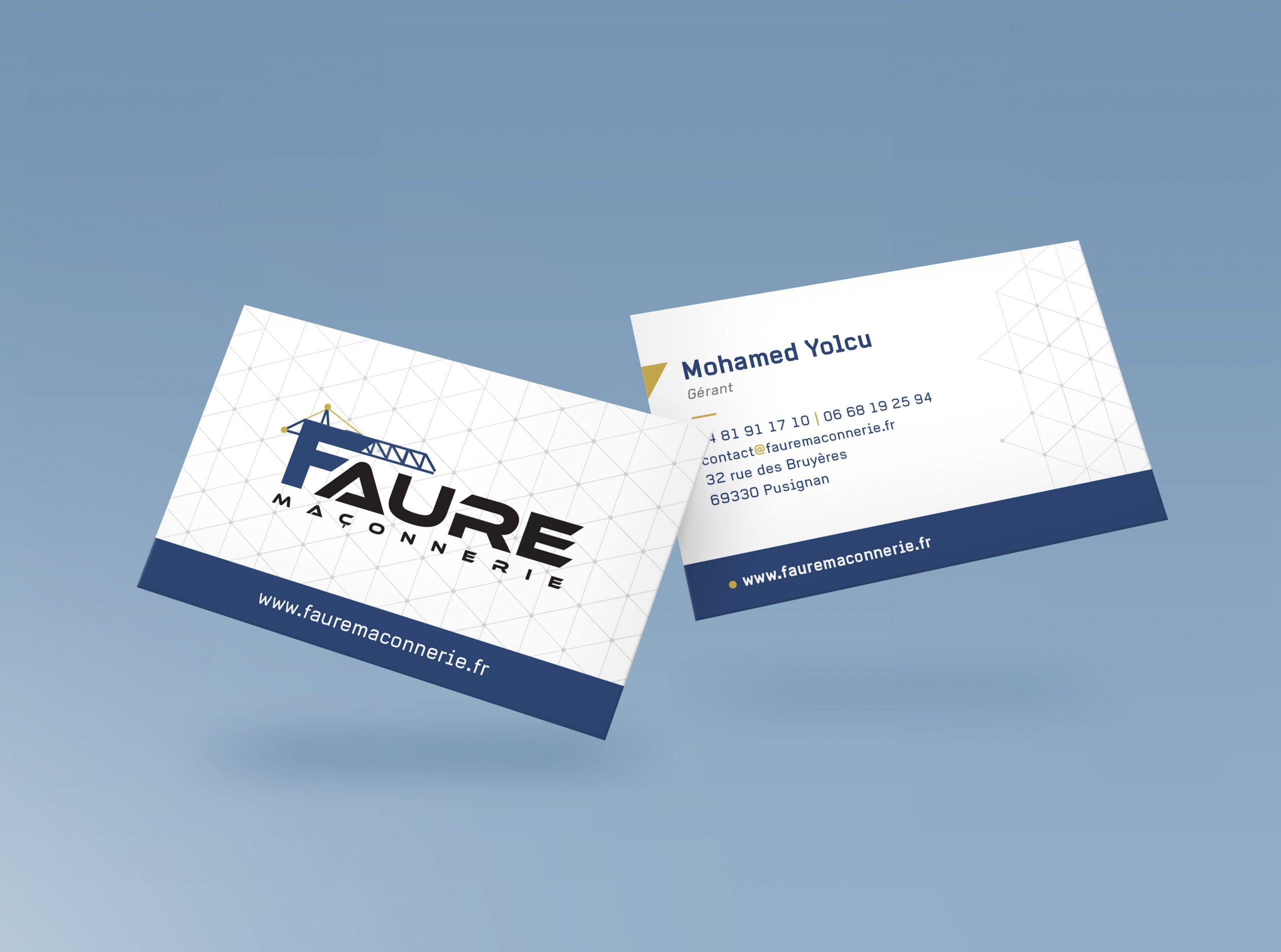 Cartes de visite réalisé par Nidyanet pour Faure maçonnerie