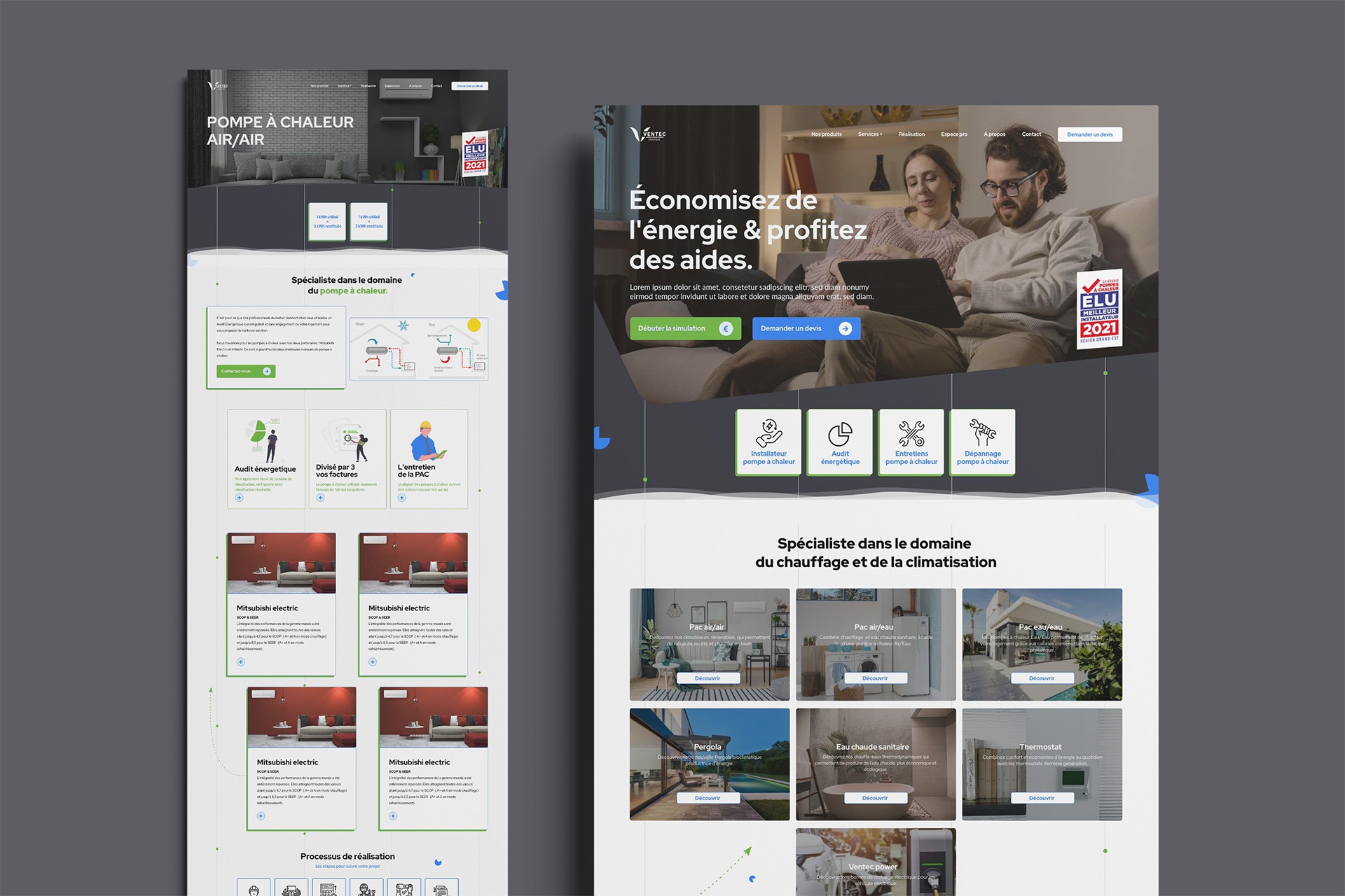 Site internet réalisé par Nidyanet pour Ventec Energie