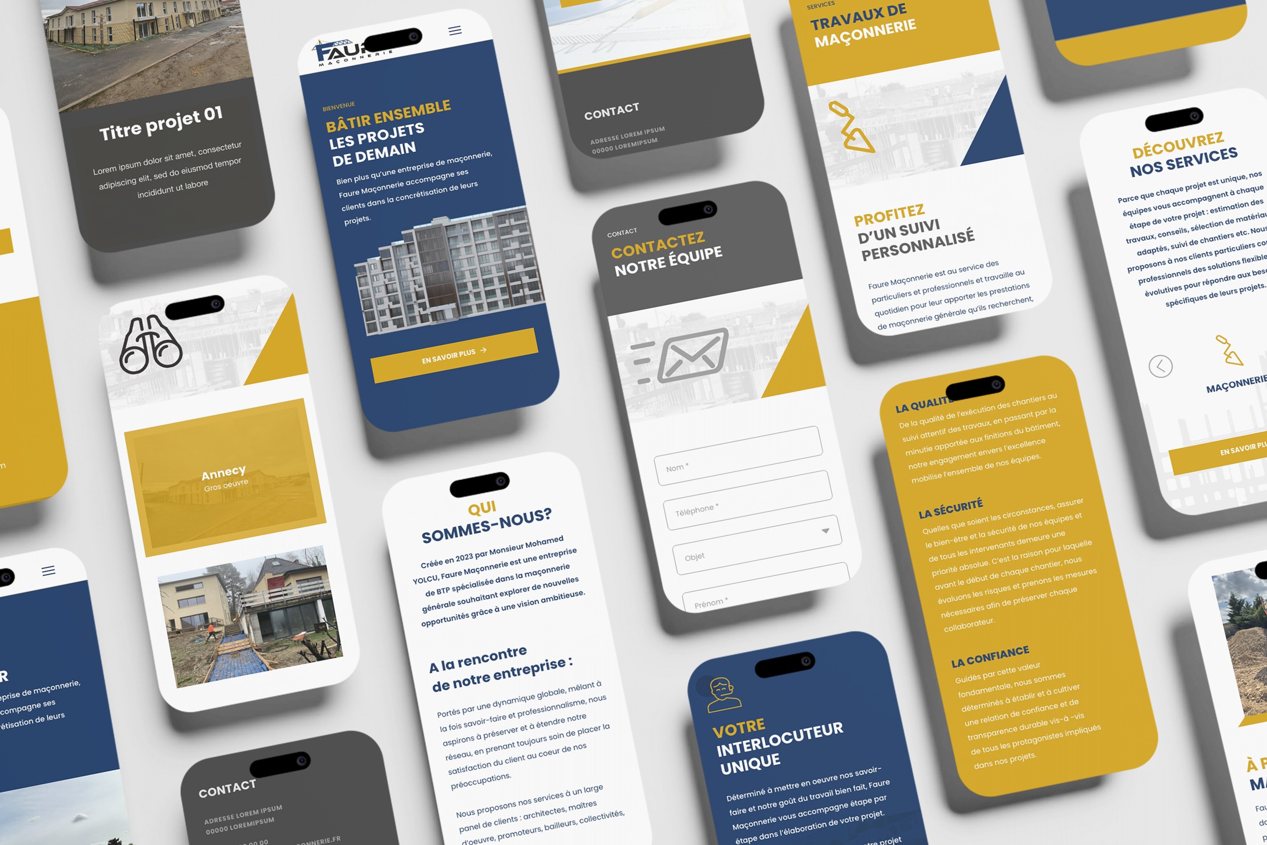 Version mobile et responsive réalisé par Nidyanet pour Faure maçonnerie