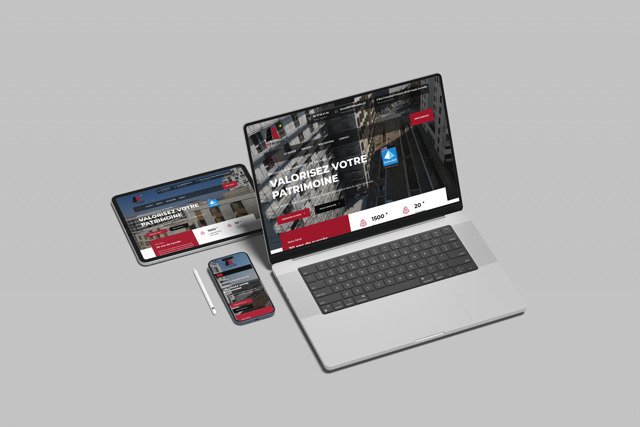 Site internet réalisé par Nidyanet pour TTB FACADES
