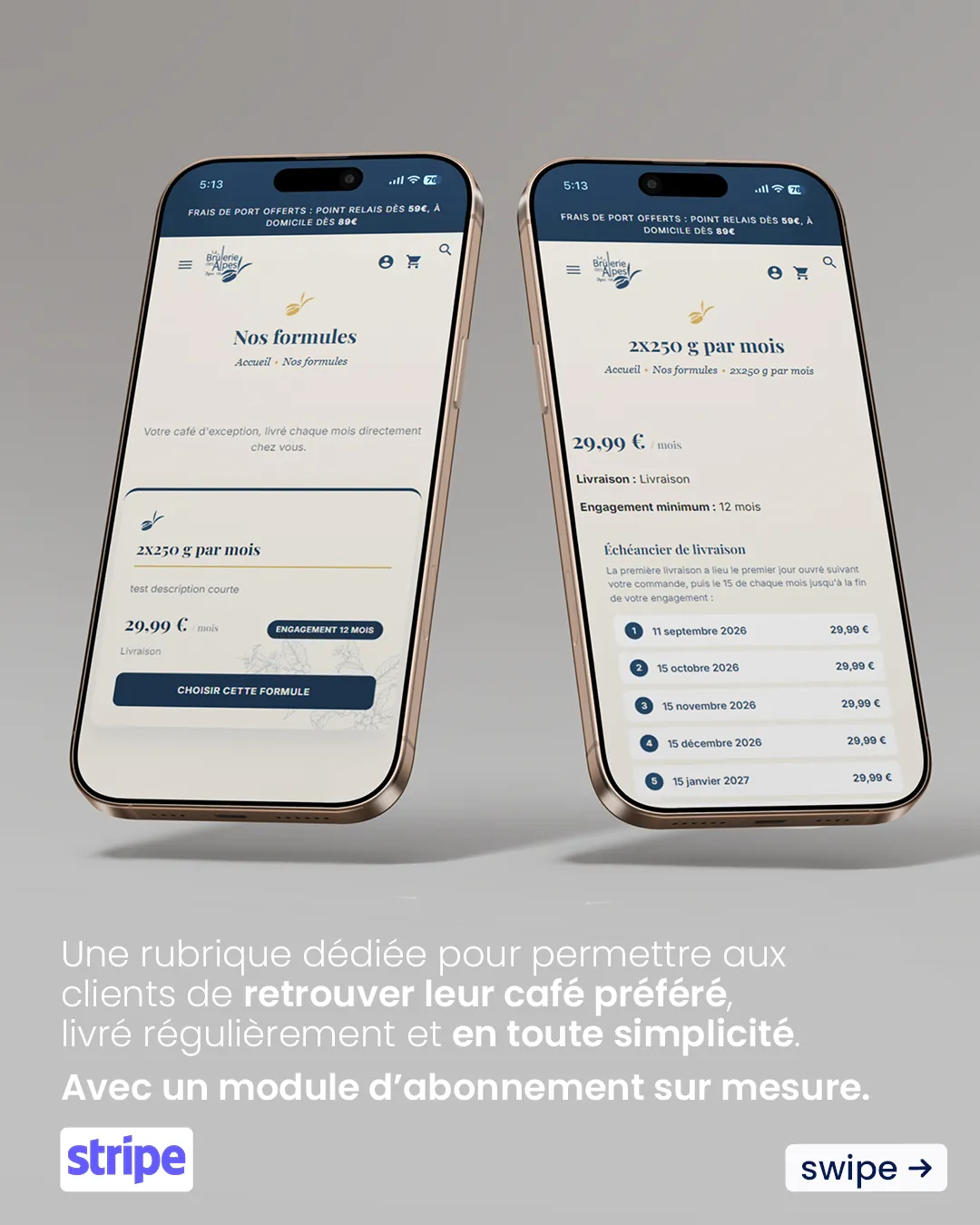 Un module d’abonnement sur mesure pour recevoir son café chaque mois