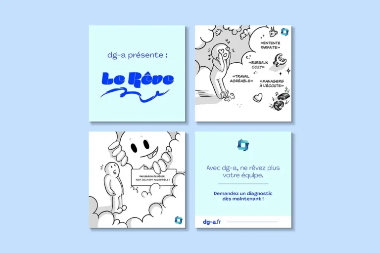 Bandes dessinées sur mesure pour les réseaux sociaux de DG-A Conseil