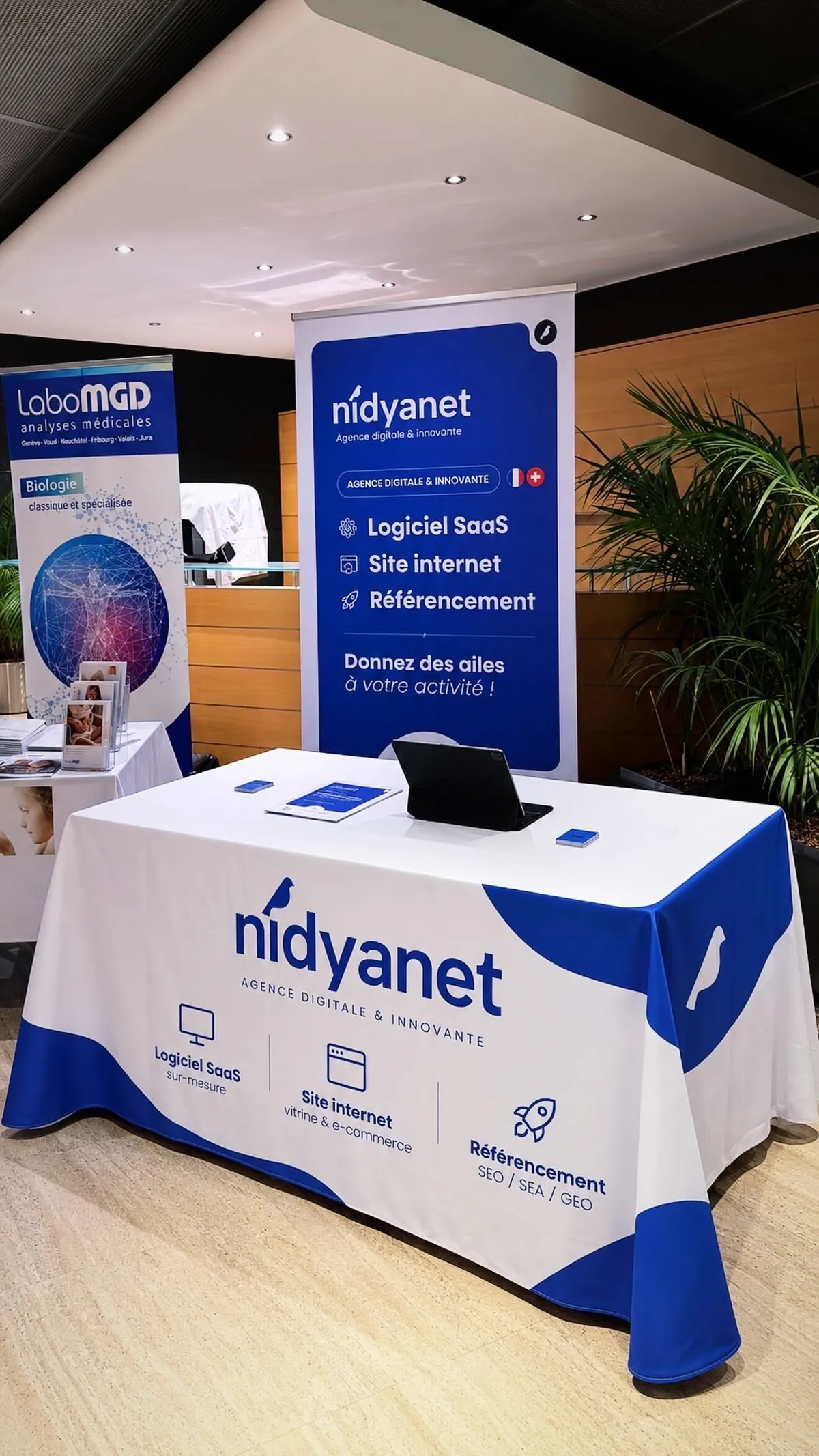 Stand Nidyanet lors de l’événement Syncomed à Genève